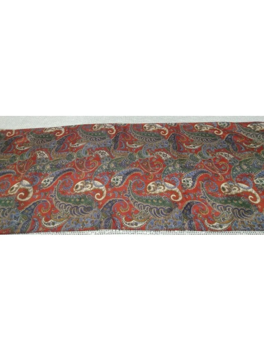 Vintage Paisley Pure Silk Scarf Men's Brown Bohemian Oblong 70s 80s Evening Wear